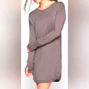 Athleta Long Sleeve Dress in Taupe M